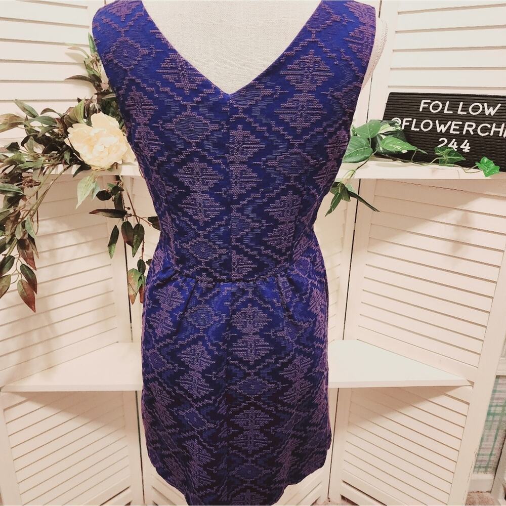 MAEVE BLUE EMBROIDERED DRESS WITH ZIP SIDE SIZE 6 - Picture 6 of 7